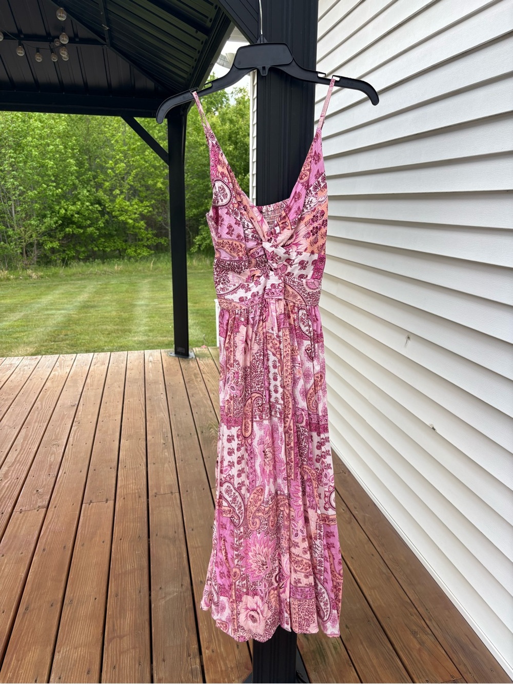 Angie Pink Paisley Sleeveless Maxi Dress